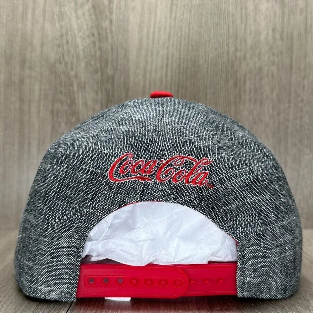 Coca Cola Cap Hat OS Drink Coca Cola In Bottles Atlanta Snap Back Gray Red - Picture 3 of 7